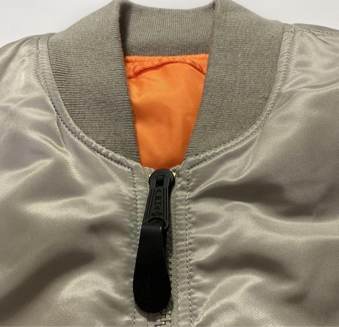 【極美品】ALPHA アルファ MA-1 フライトジャケット レア色 シルバーL