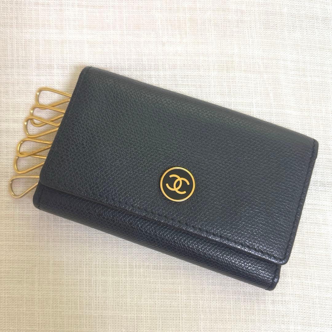 CHANEL シャネル ブラック　レザー　キーケース