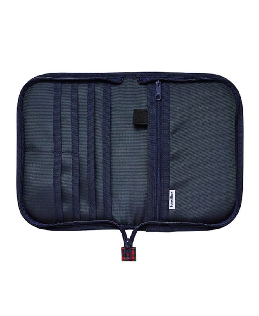 新品★ 002 ファミリア 母子手帳ケース 赤チェック ポーチ M