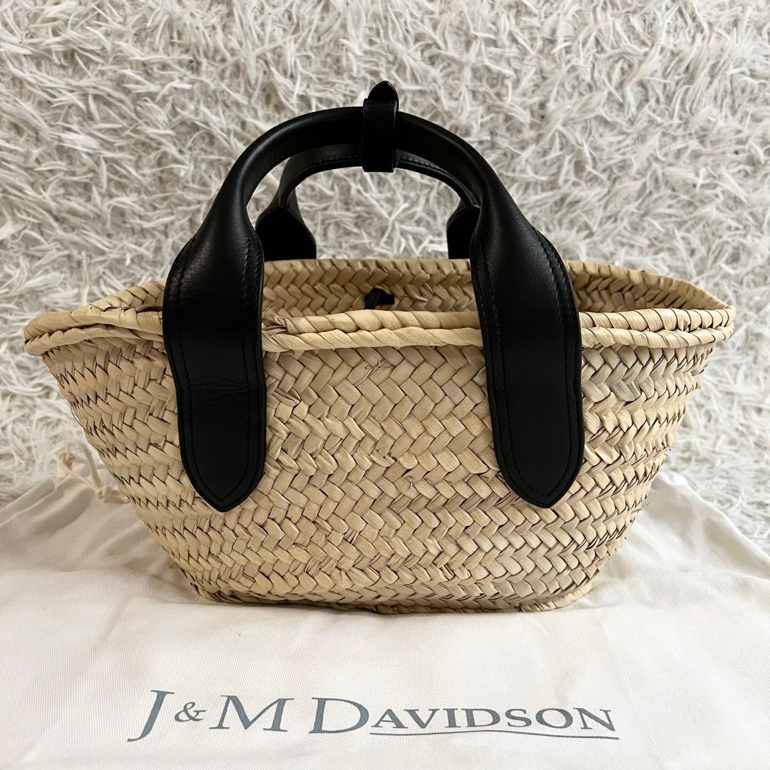 ほぼ未使用 23ss J&M DAVIDSON レザー ブラック かごバッグS