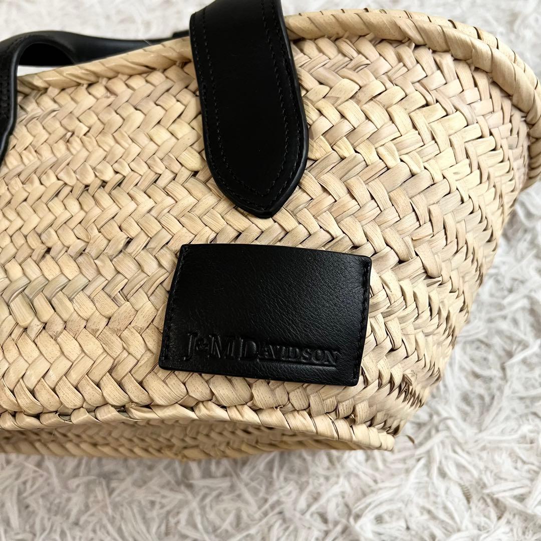 ほぼ未使用 23ss J&M DAVIDSON レザー ブラック かごバッグS