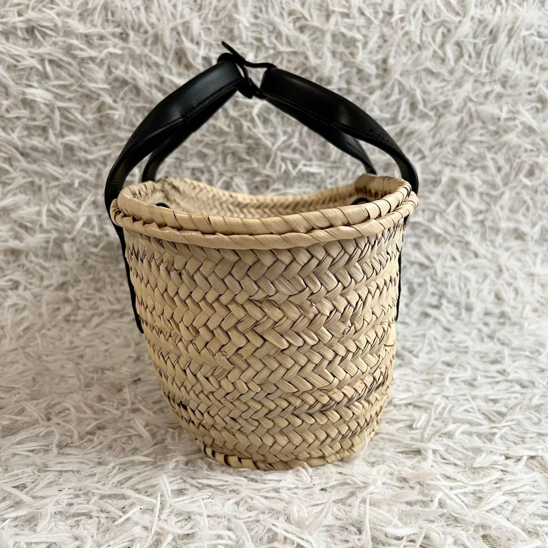 ほぼ未使用 23ss J&M DAVIDSON レザー ブラック かごバッグS