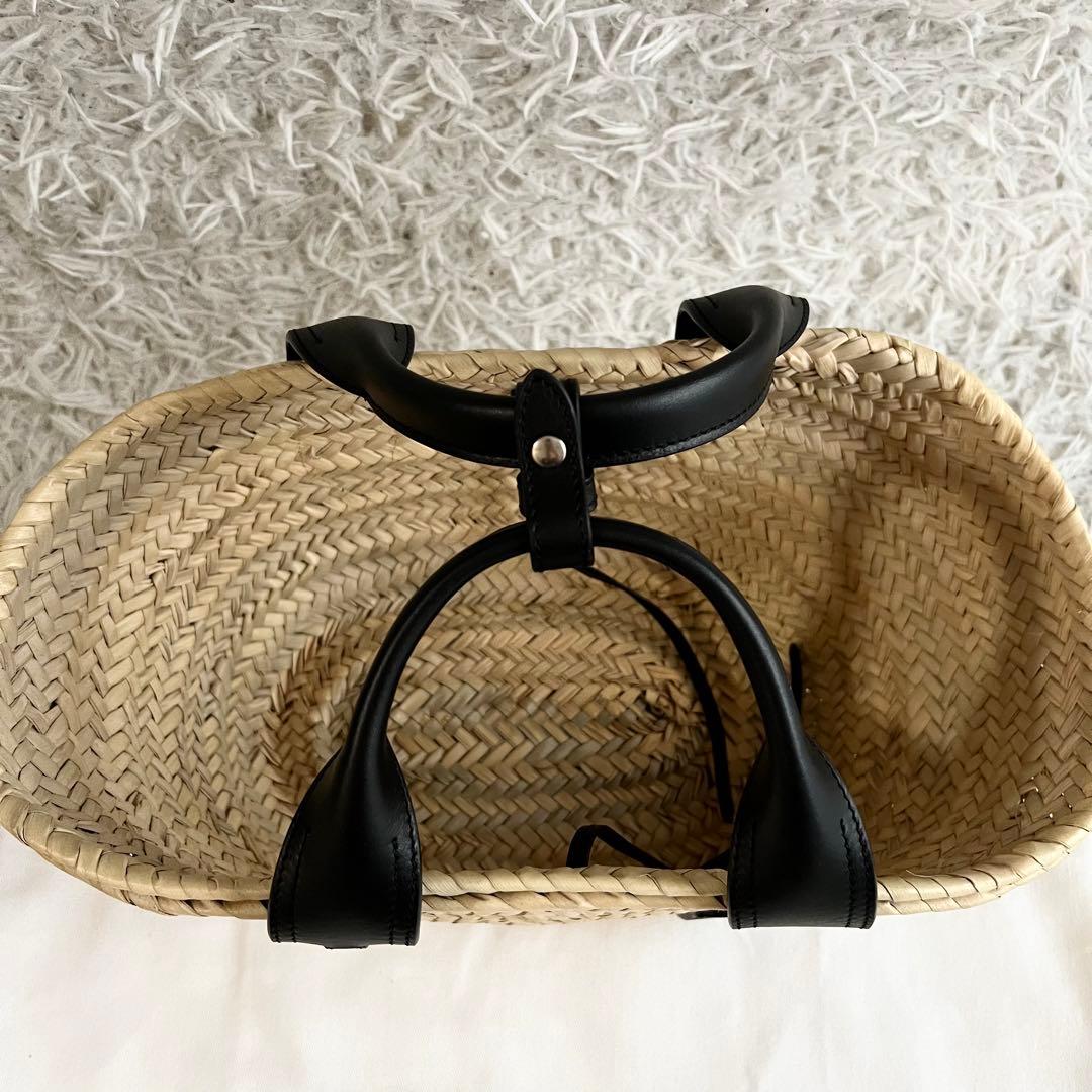 ほぼ未使用 23ss J&M DAVIDSON レザー ブラック かごバッグS