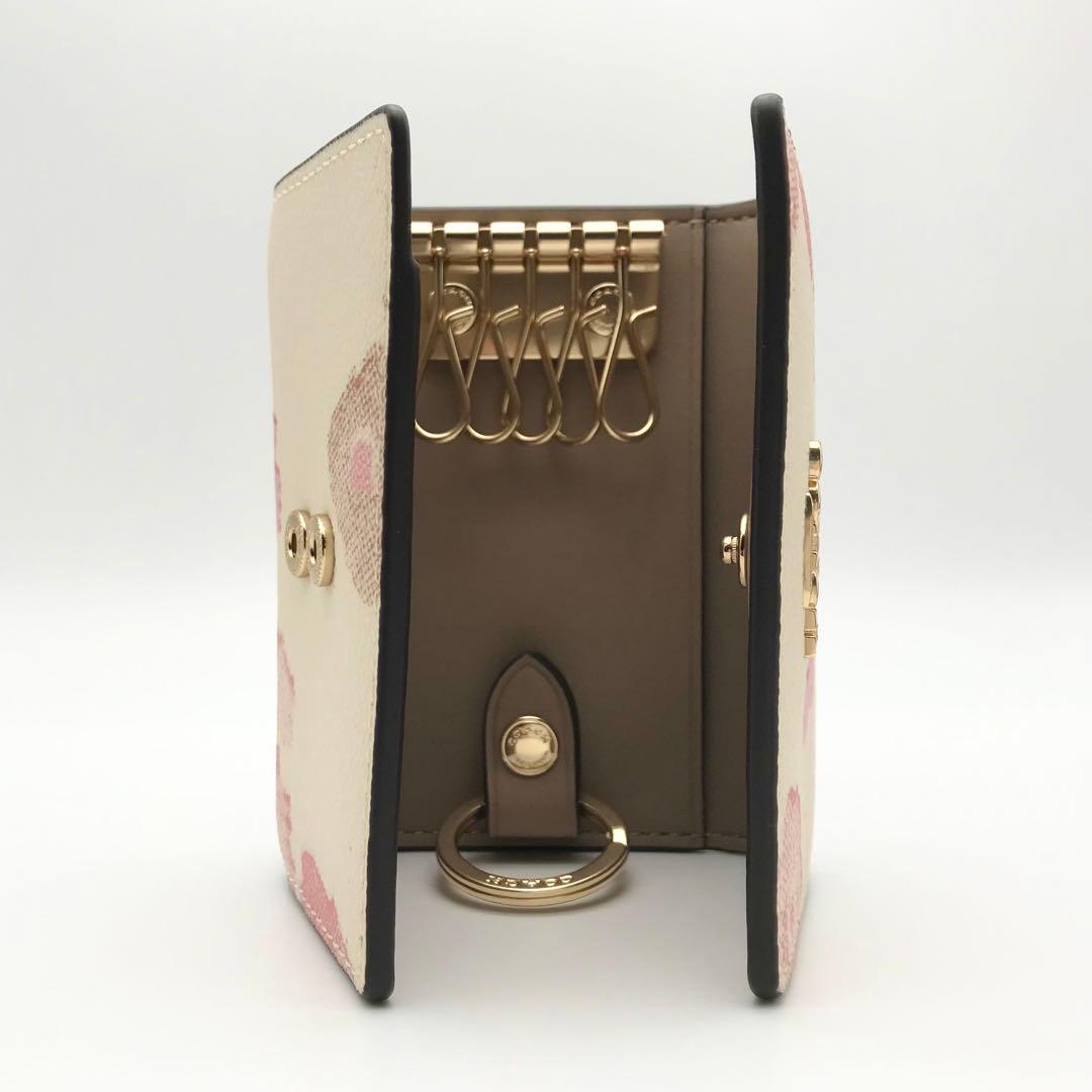 COACH ★大人気★ ファイブ リング キーケース フローラル プリント 新品