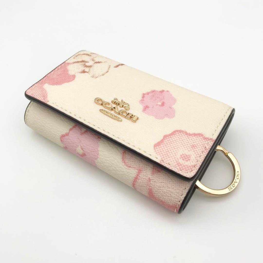 COACH ★大人気★ ファイブ リング キーケース フローラル プリント 新品