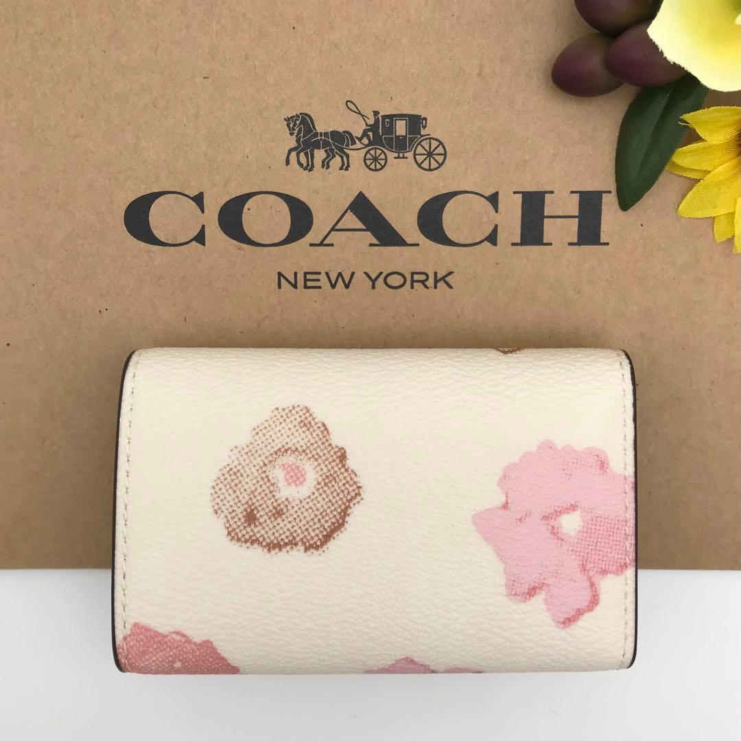 COACH ★大人気★ ファイブ リング キーケース フローラル プリント 新品