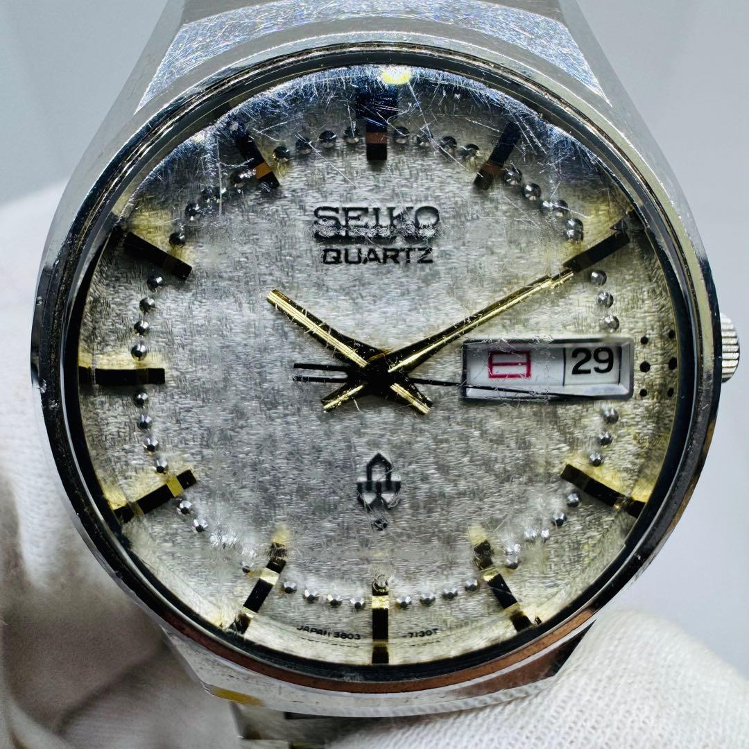 ✨セイコー✨初期クオーツ✨3803-7060✨デイデイト✨カットガラス✨腕時計✨
