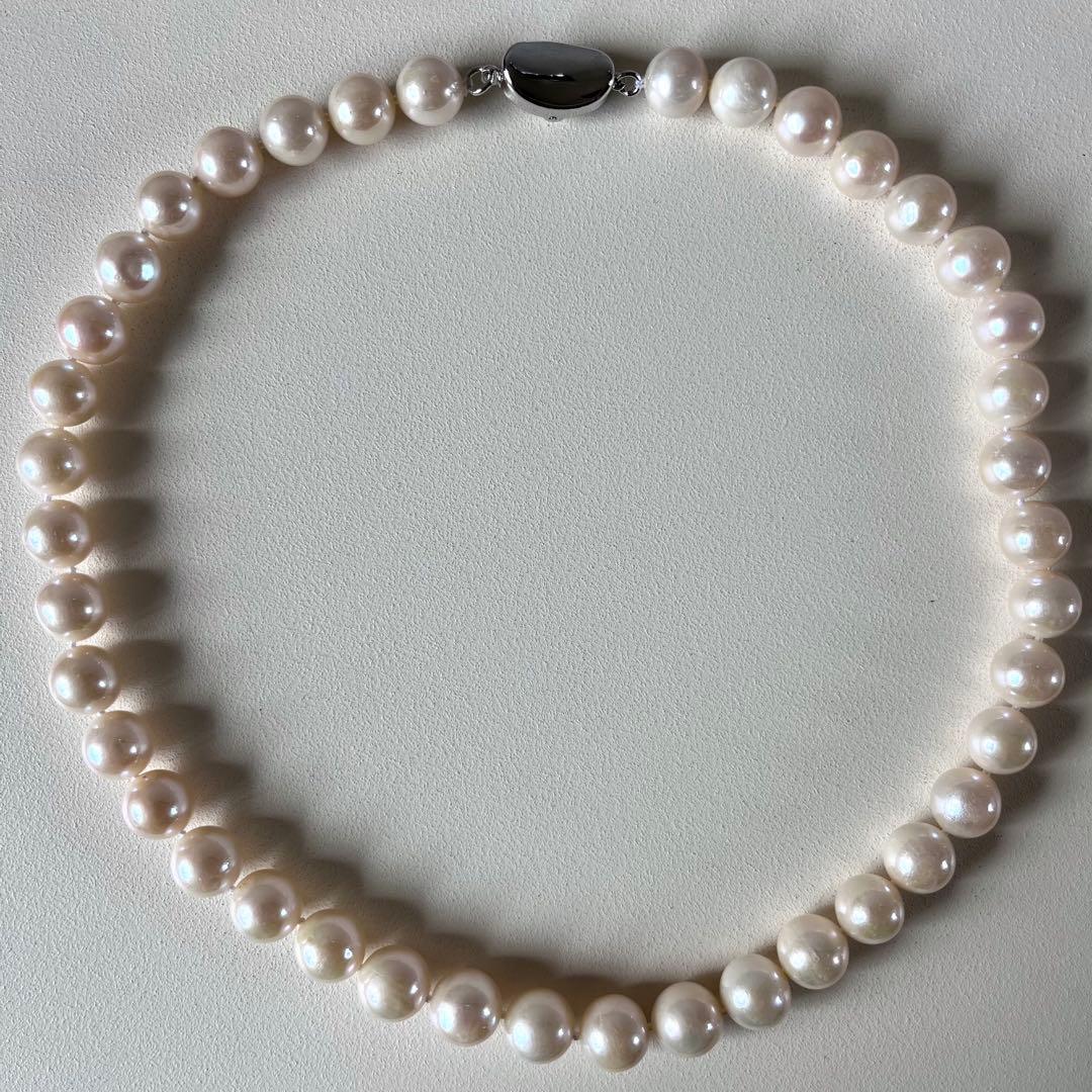 テリ強◆大珠◆本真珠 9.1-10.2㎜ ネックレス 925刻印