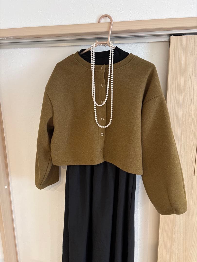 【美品】天然ホワイトパール ロングネックレス イヤリングセット