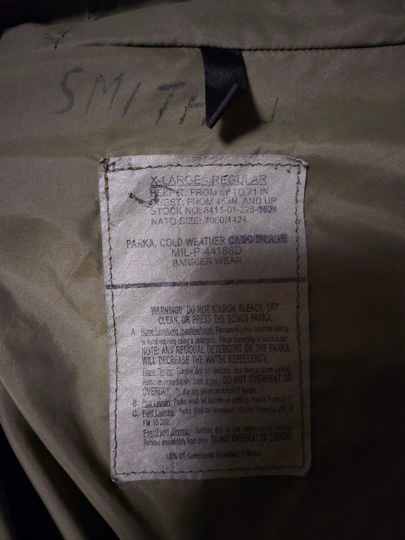 US ECWCS GEN1 PARKA USA製 実物OLIVE