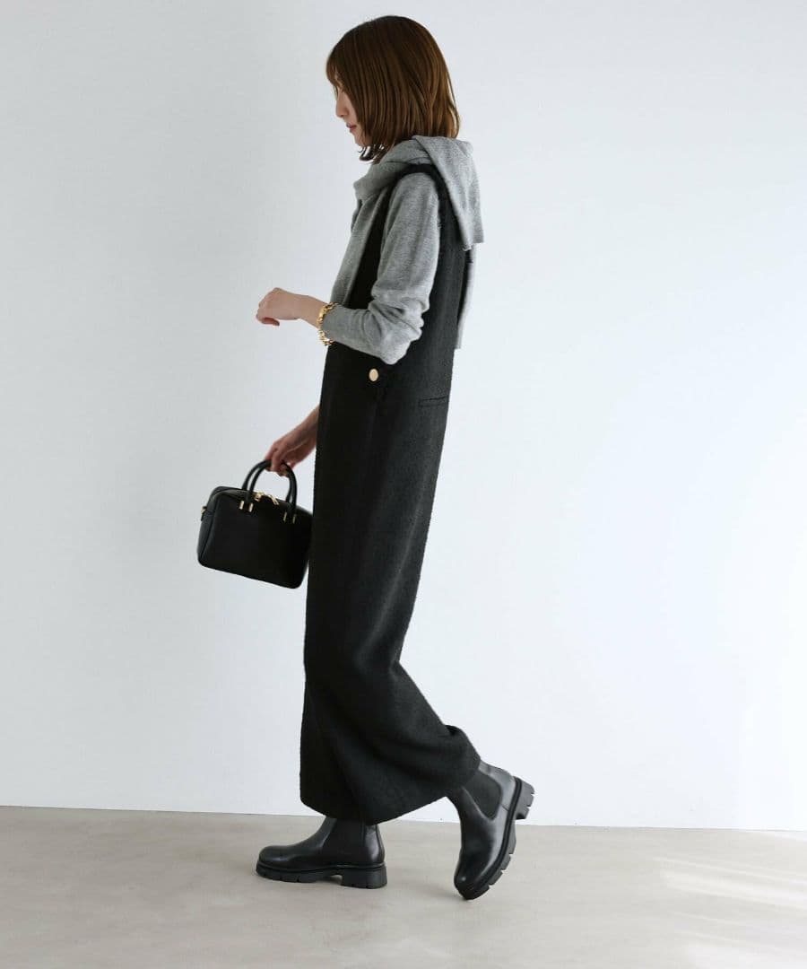 BABYLON　ツイードオールインワン　ブラック