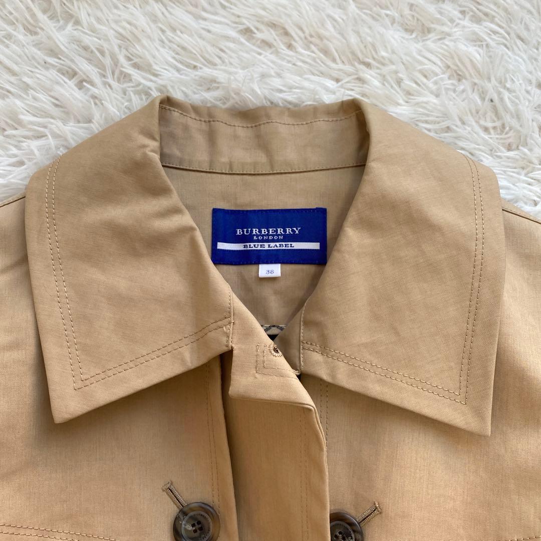 バーバリーブルーレーベル　トレンチコート　ベルト　リボン　ホースロゴ　M 撥水