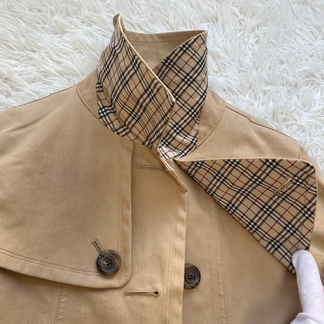 バーバリーブルーレーベル　トレンチコート　ベルト　リボン　ホースロゴ　M 撥水