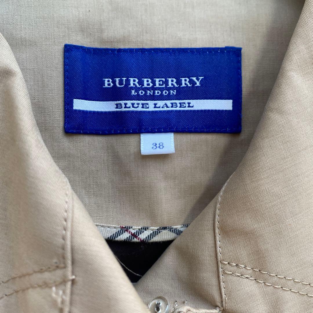 バーバリーブルーレーベル　トレンチコート　ベルト　リボン　ホースロゴ　M 撥水
