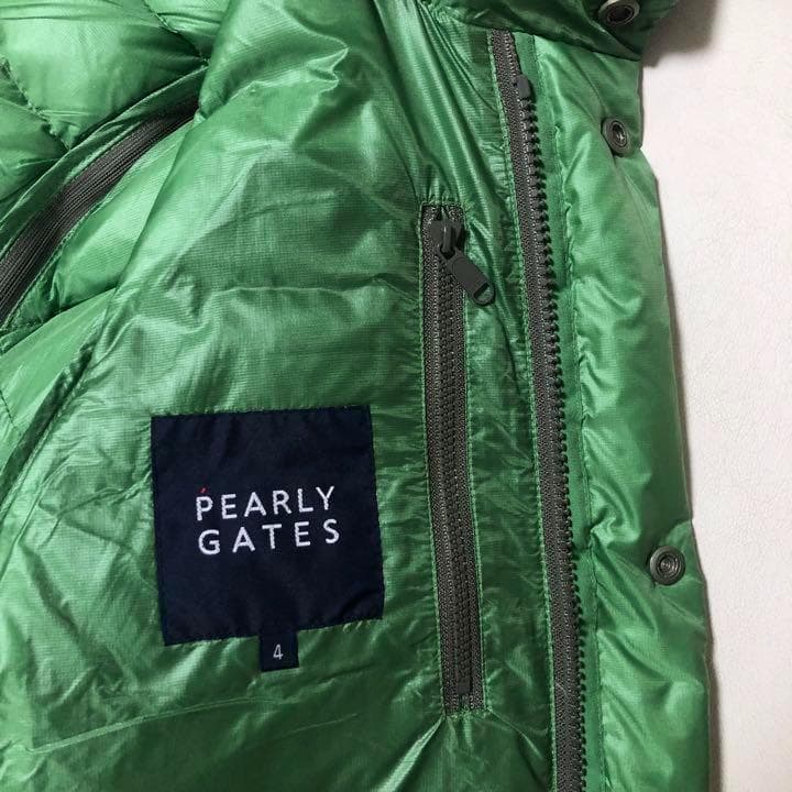 パーリーゲイツ 2way ダブルジップ ダウンジャケット グリーン系 サイズ4