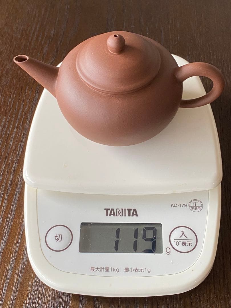 中国宜興紫砂茶壺　　清香　水平壷　朱泥紫砂　素焼きの急須