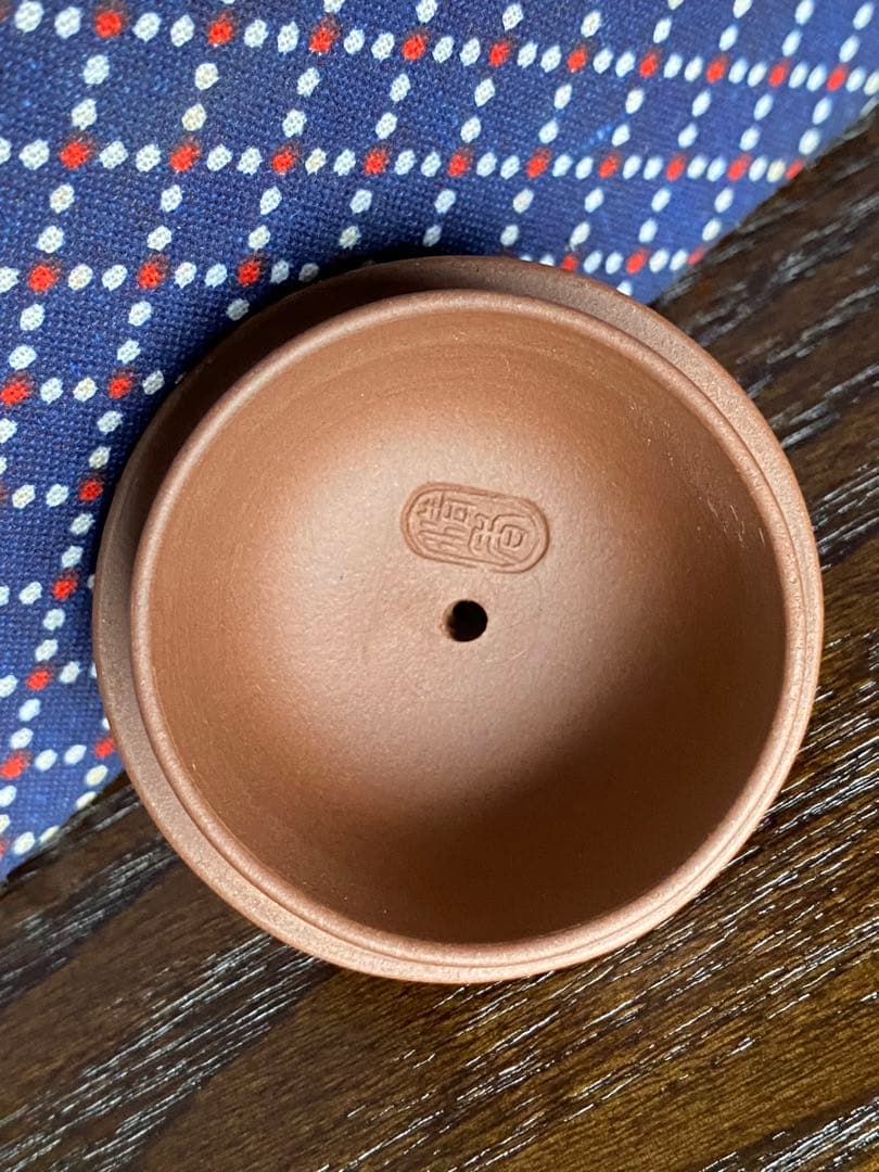 中国宜興紫砂茶壺　　清香　水平壷　朱泥紫砂　素焼きの急須