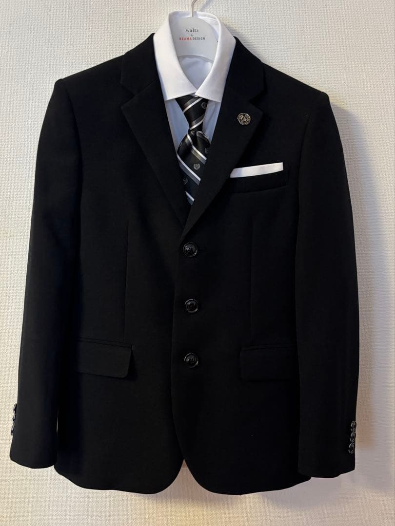 【美品】BEAMS DESIGN黒フォーマルスーツセット(150㎝)