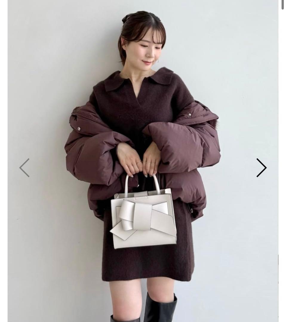 FRAY I.Dラクーンダブルフェイスポロカラープルオーバー ブラウン