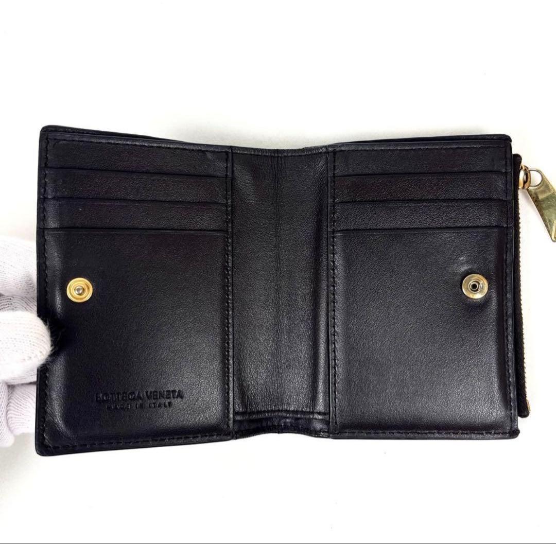 【極美品】ボッテガヴェネタ　二つ折り財布　カセット　コンパクトウォレット　レザー