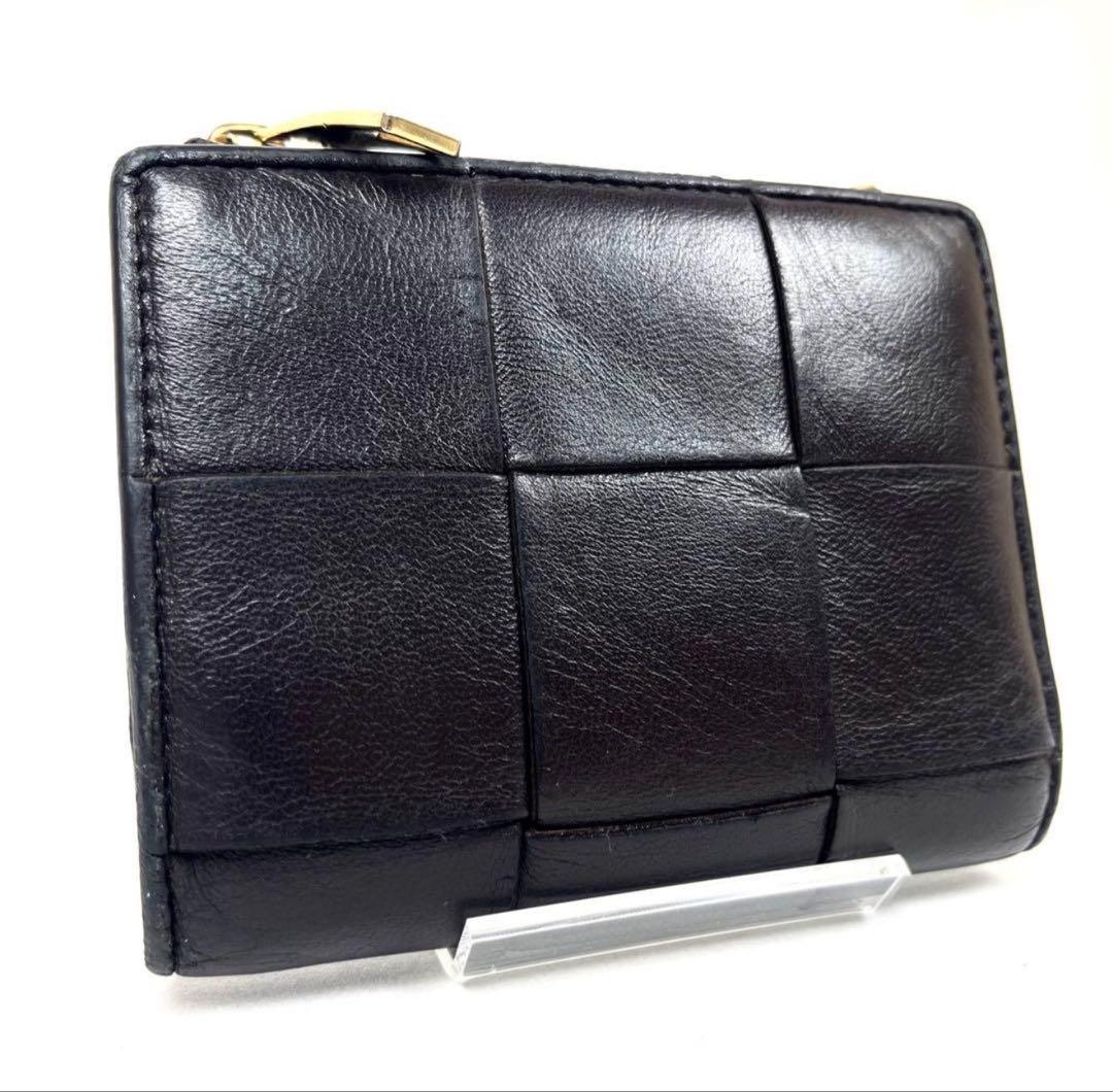 【極美品】ボッテガヴェネタ　二つ折り財布　カセット　コンパクトウォレット　レザー