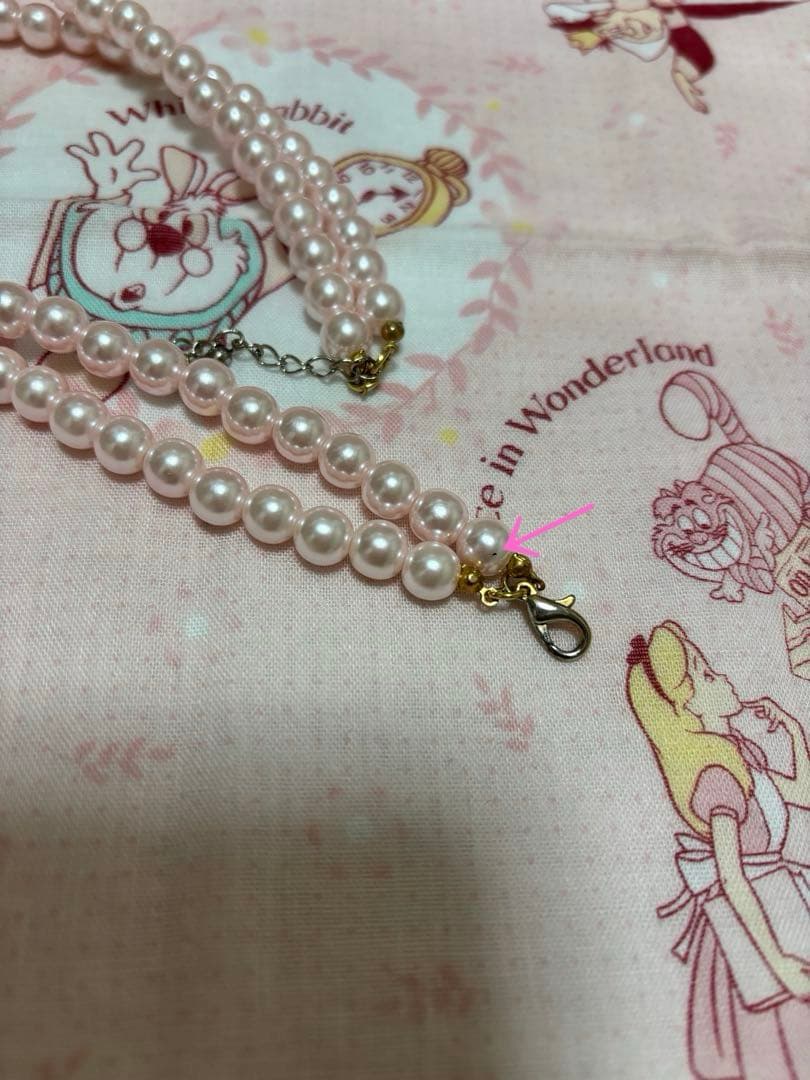 ☆ JESUS DIAMANTE 王冠パールネックレス ピンク☆