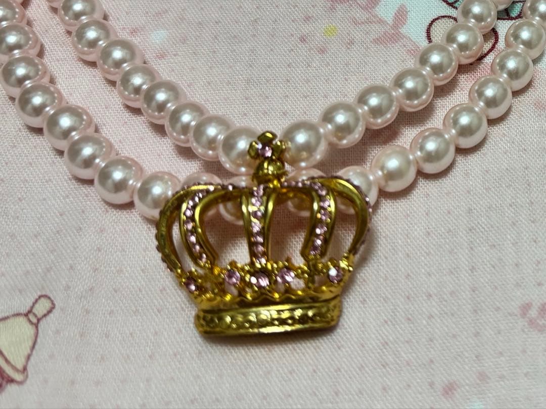 ☆ JESUS DIAMANTE 王冠パールネックレス ピンク☆