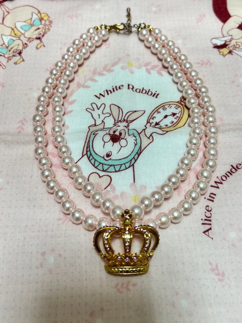 ☆ JESUS DIAMANTE 王冠パールネックレス ピンク☆