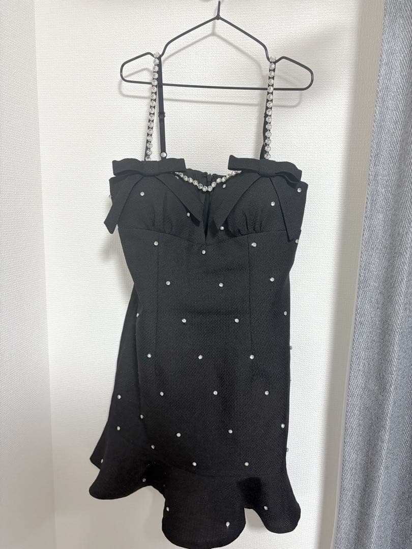 Jewels/キャバドレス/リボンマーメイドキャミソールドレス/黒/Sサイズ