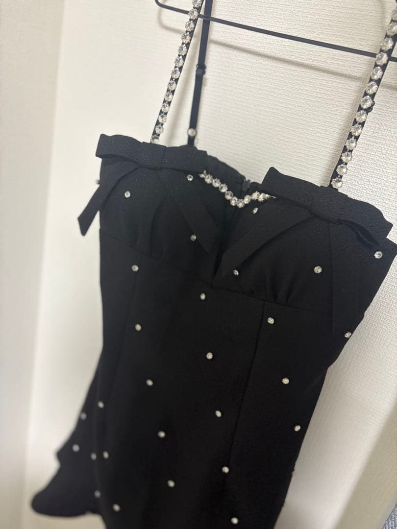 Jewels/キャバドレス/リボンマーメイドキャミソールドレス/黒/Sサイズ