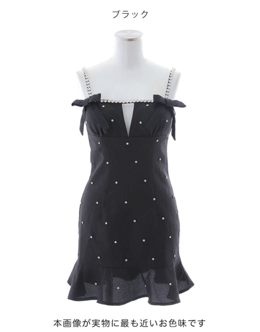 Jewels/キャバドレス/リボンマーメイドキャミソールドレス/黒/Sサイズ