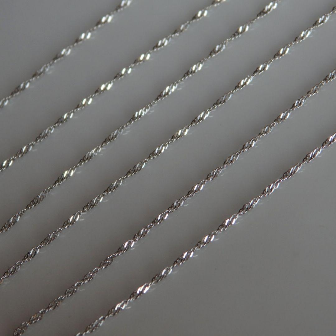 maiko プロフ必読 プラチナネックレス スクリューチェーン 1.1㎜幅