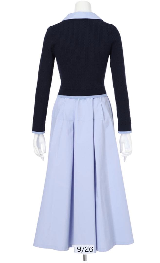 ジャスグリッティー　新作完売カラー鹿沼さん着用定価以下上品ドッキングワンピース