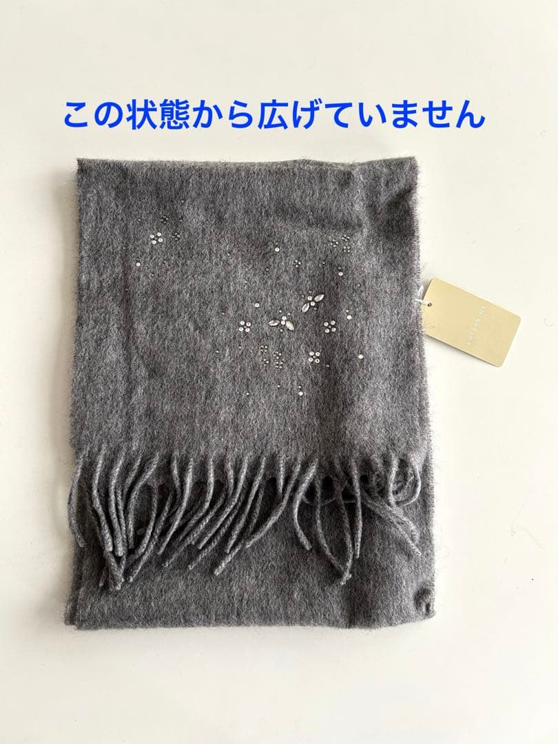 アンテプリマ　カシミア　フィオーリモチーフ付き手袋・ラインストーン付きマフラー