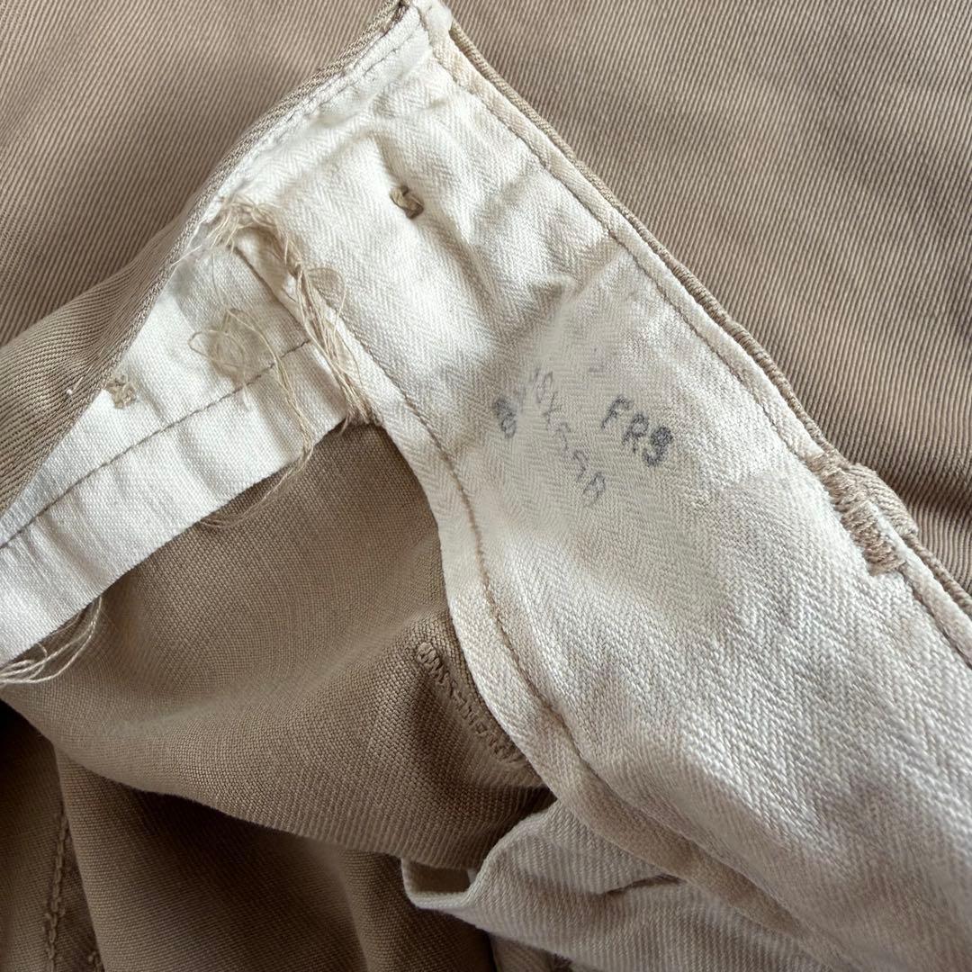 40s USARMY M-45 45カーキ チノ W36L29 両玉縁 巻縫い