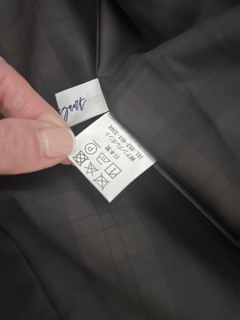 ノーカラーダブルブレストパフスリーブジャケット ブラック