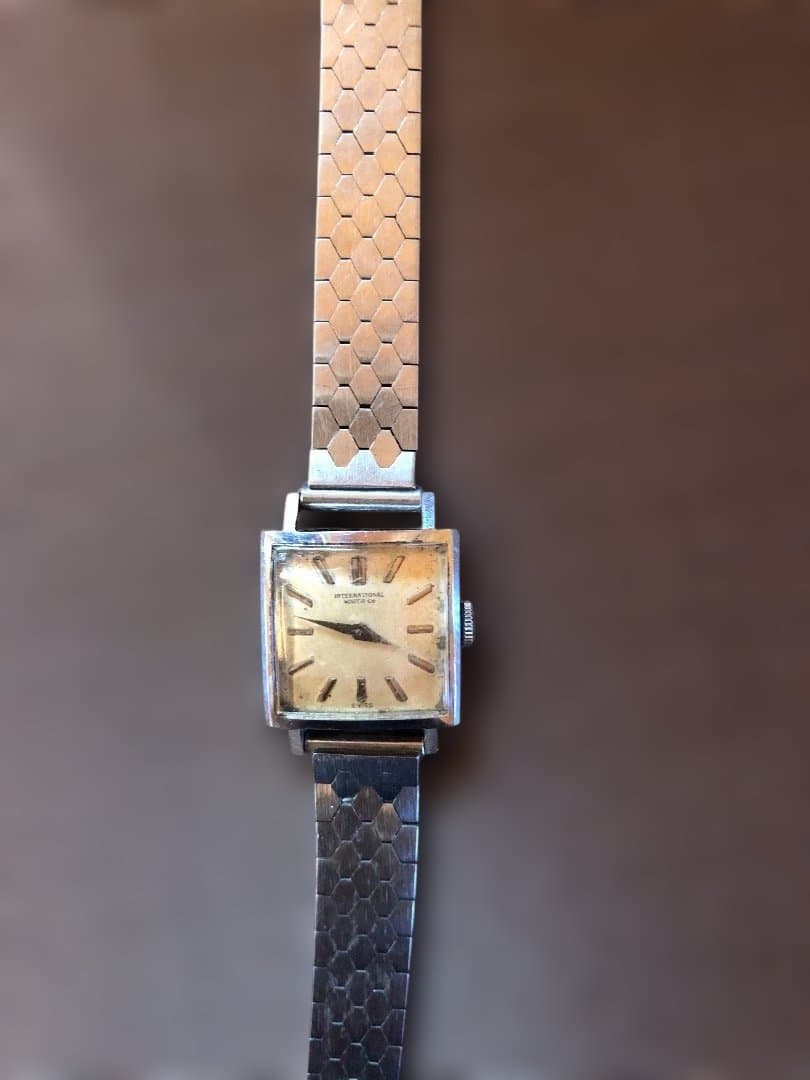 インターナショナル IWC 手巻きメタル腕時計 骨董品　稼働