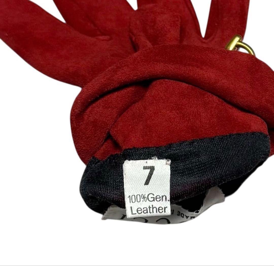 ❤️新品未使用　GUCCIグッチ　スウェード　手袋グローブ　レッド　レディース　7