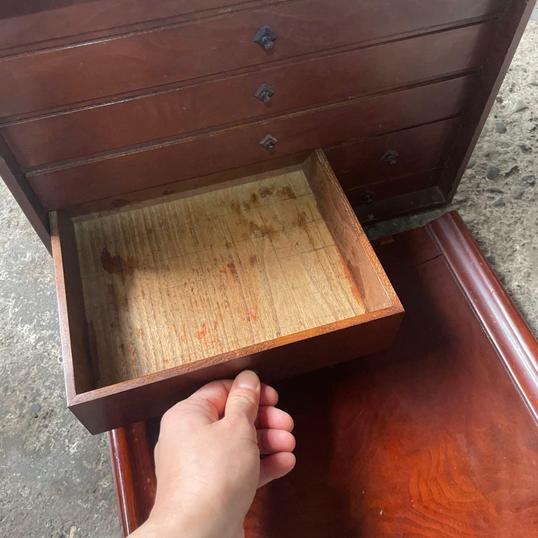 薬屋さんで使っていた道具箱　古道具　小引き出し