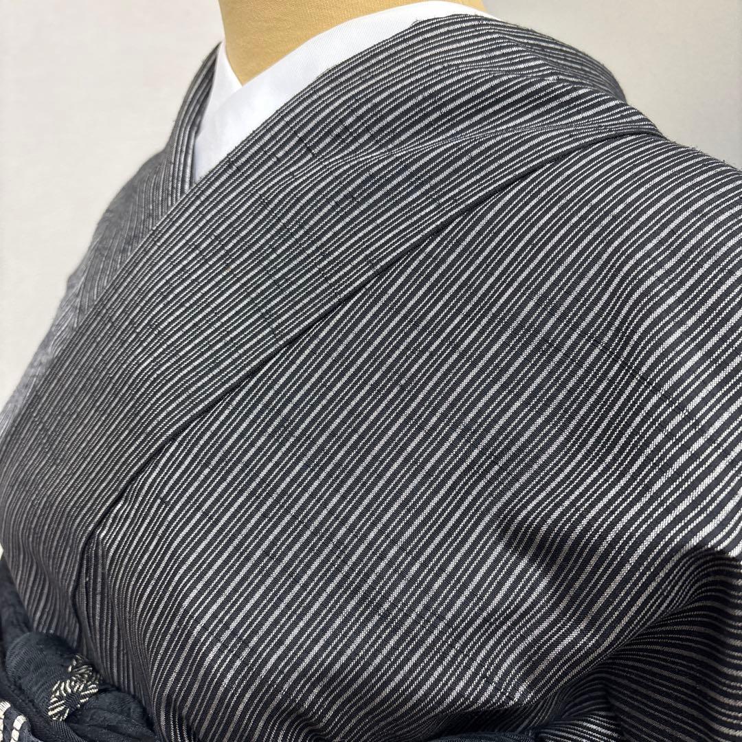 正絹 真綿紬 縞柄