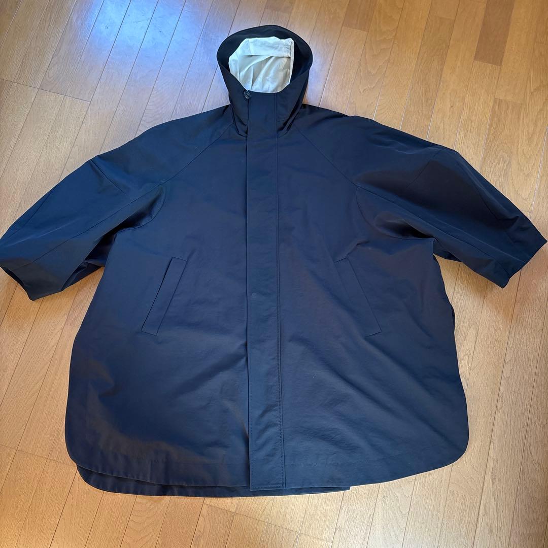 エンフォルド　PEストレッチ BOXフーデットCOAT ブラック　38