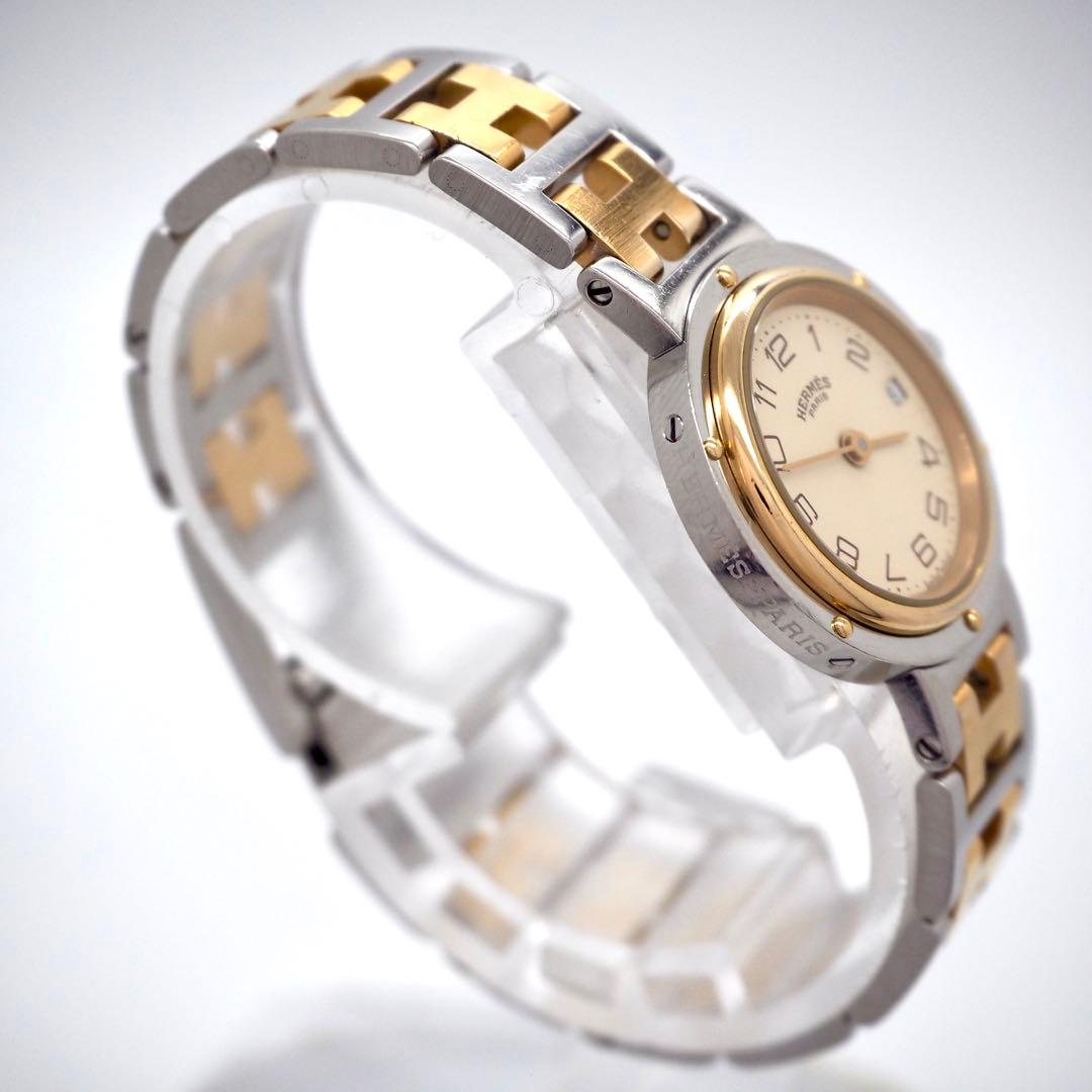 専用112 HERMES 時計　ケース付き　レディース　クリッパー　コンビデイト