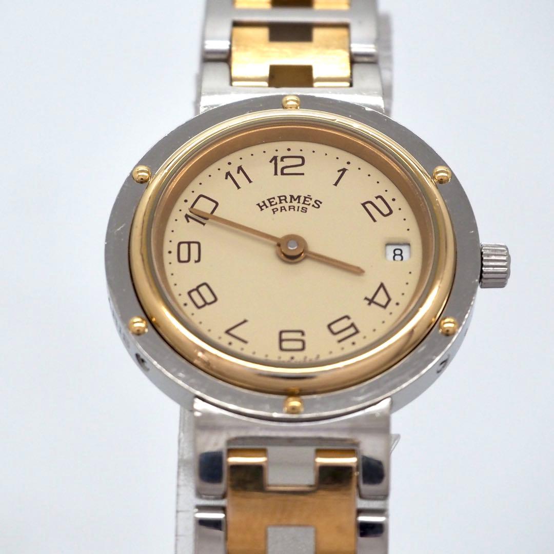 専用112 HERMES 時計　ケース付き　レディース　クリッパー　コンビデイト