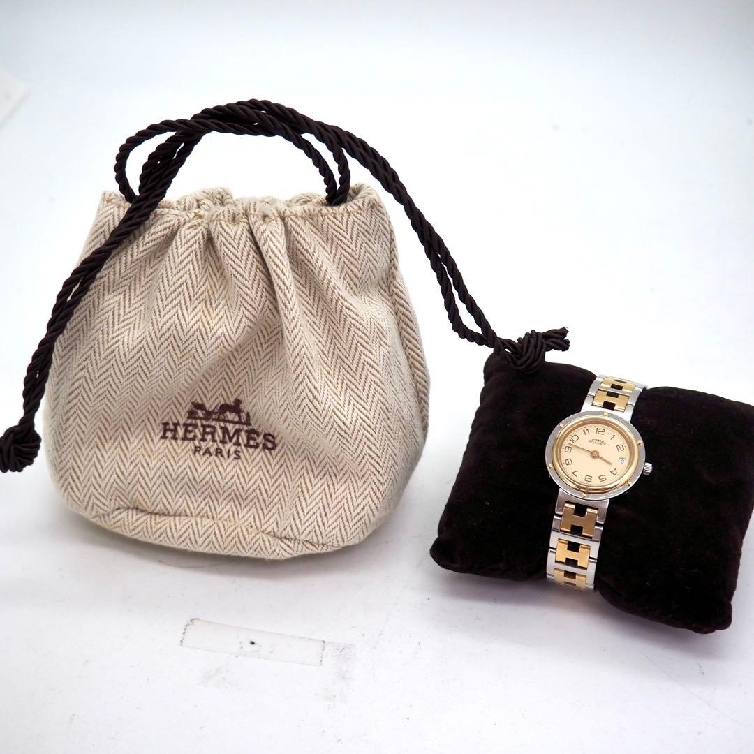 専用112 HERMES 時計　ケース付き　レディース　クリッパー　コンビデイト