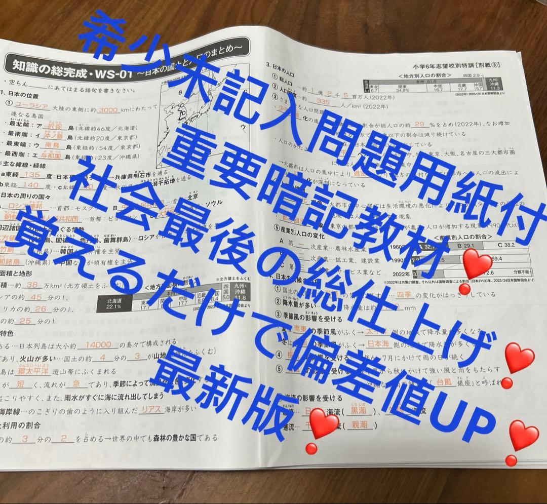 ㉓c重要‼️ サピックス　SAPIX 社会　知識の総完成　36回分　欠番なし