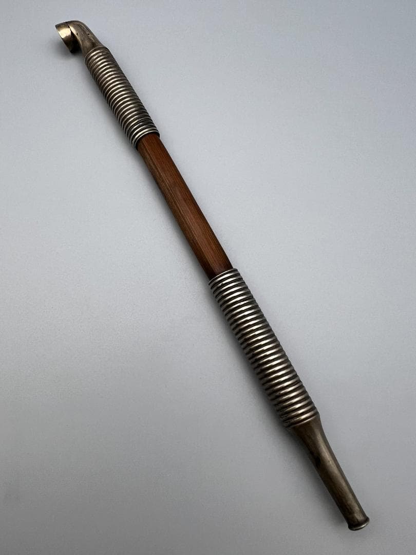 【海】レア煙管　キセル　巻き線文　細密手彫　細工　アンティーク　約66g