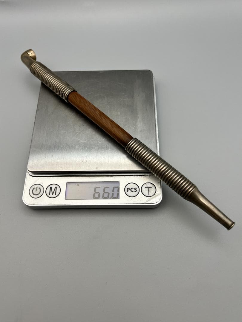 【海】レア煙管　キセル　巻き線文　細密手彫　細工　アンティーク　約66g