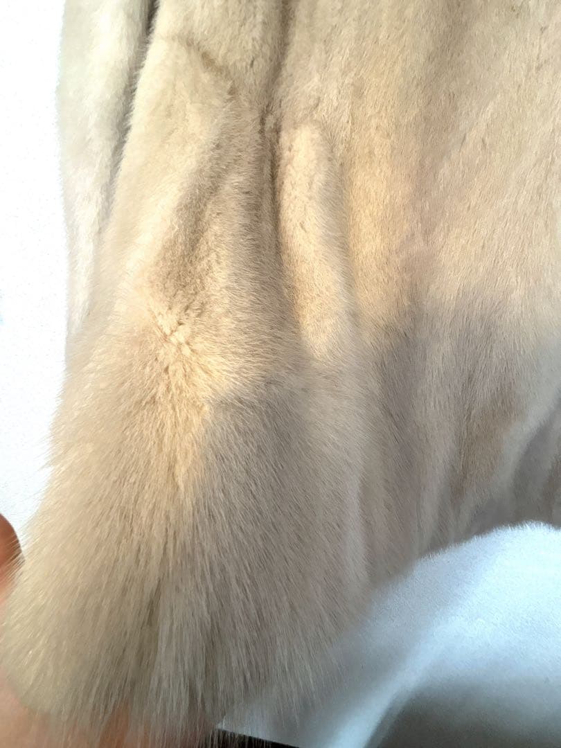 本物毛皮 リアルファーコート 天然毛皮 ラビット系 茶系 ボリューム◎