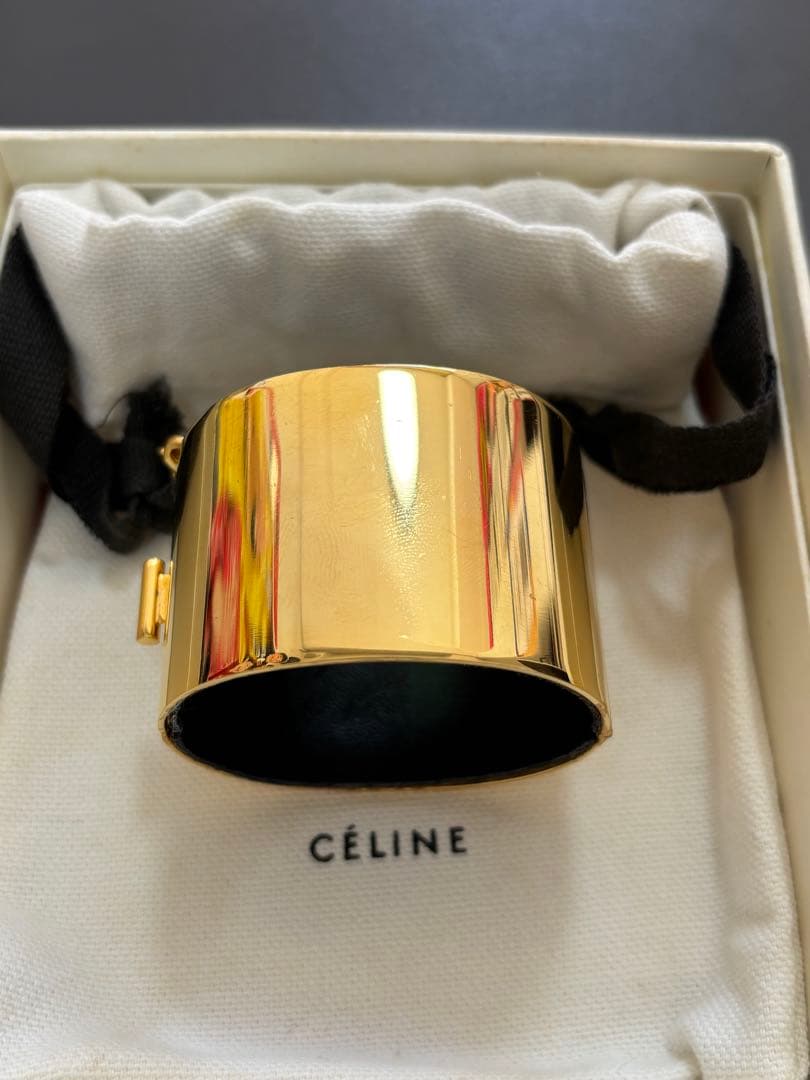 CELINE セリーヌ マンシェット バングル ゴールド 外箱 袋 証明書付き