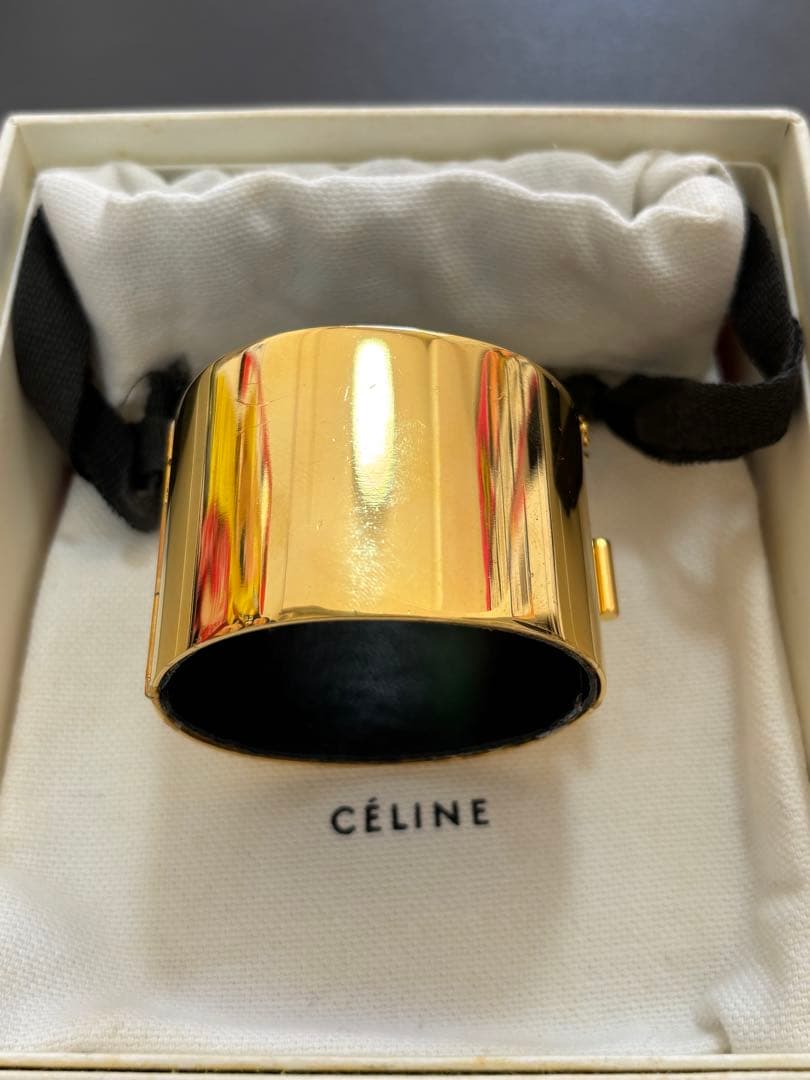 CELINE セリーヌ マンシェット バングル ゴールド 外箱 袋 証明書付き